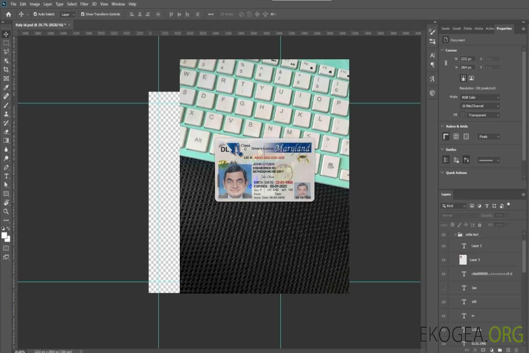 USA Maryland permis de conduire 2003-2016 photolook AVANT template USA Maryland permis de conduire 2003-2016 photolook AVANT template